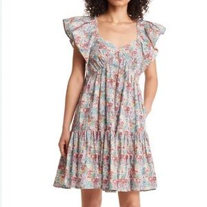 Nordstrom Matching Family Moments Floral Sun Dress Size Medium Cotton